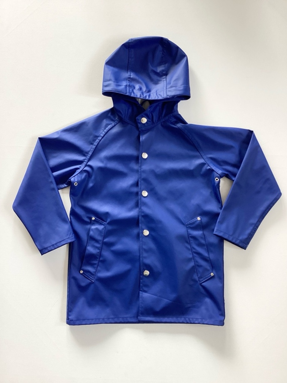 Primary Blue Hooded Raincoat